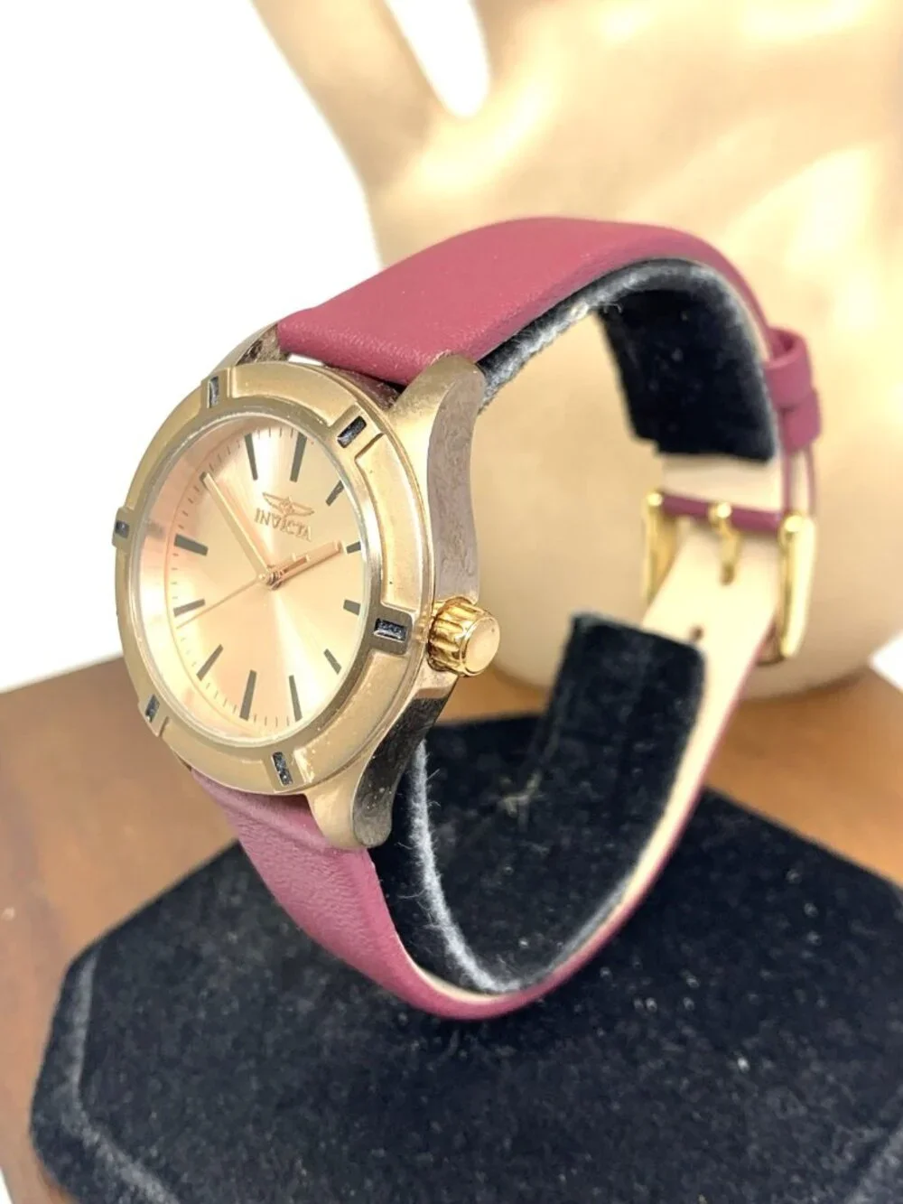 Invicta Women's Watch 18031 Pro Diver Quartz Rose Gold Leather Strap 32mm